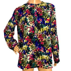 🆕 J. CREW  | VIBRANT FLORAL BLOUSE  SZ S
